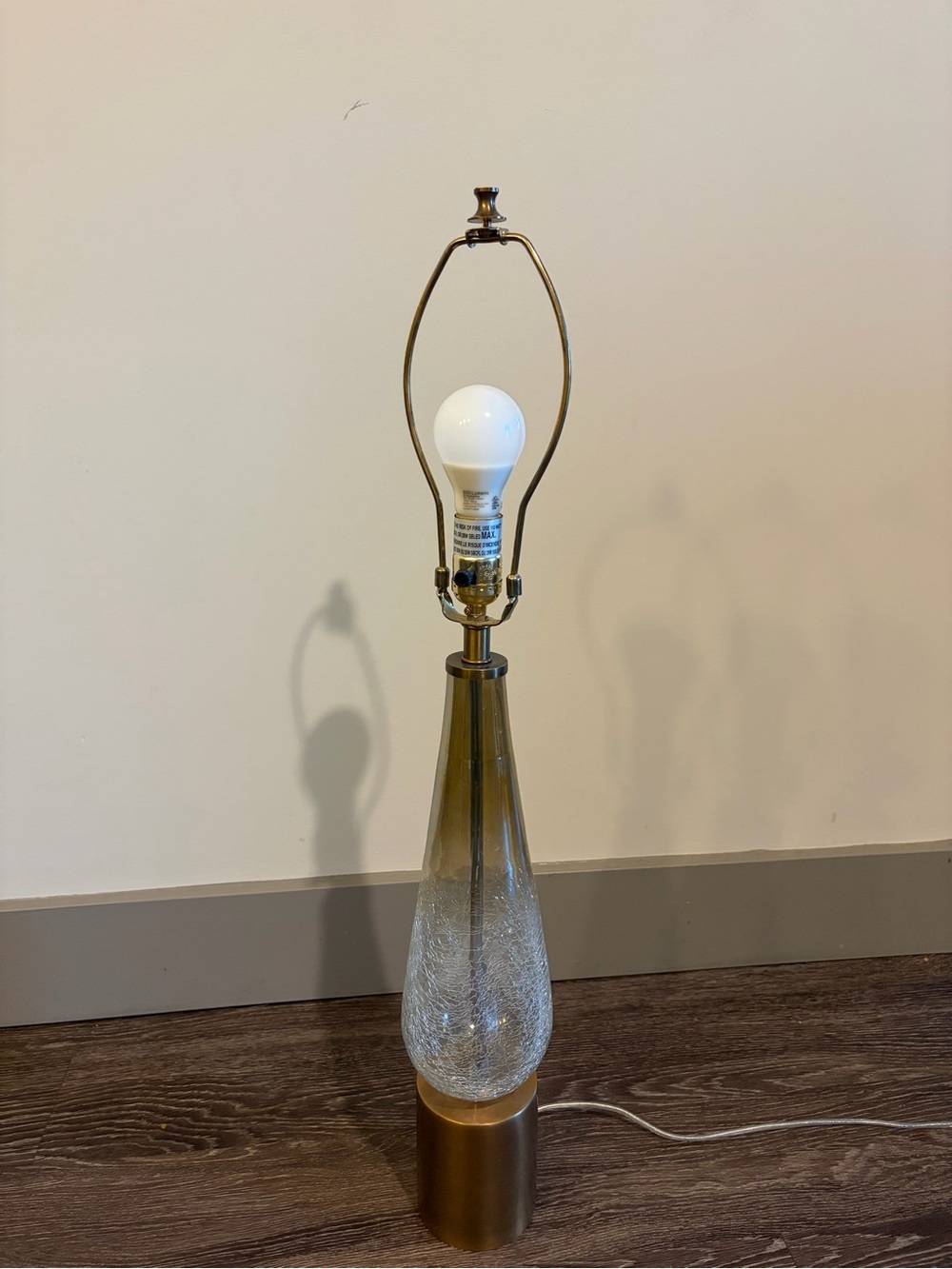 Arteriors Modern Glass and Brass- NO SHADE